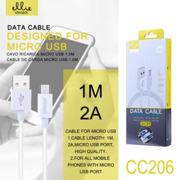 Ellietech CC206 Câble de Micro USB 2A 1M Blanc